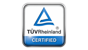 TöV Rheinland certification logo on a white background