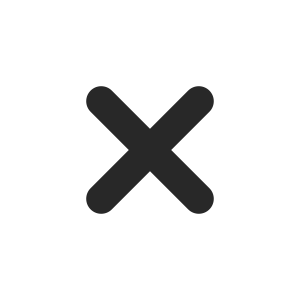 Black 'X' symbol on a white background